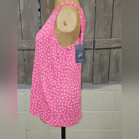 NWT Adrianna Papell Sleeveless Pink Floral‎ Blouse Size Small - Picture 2 of 9